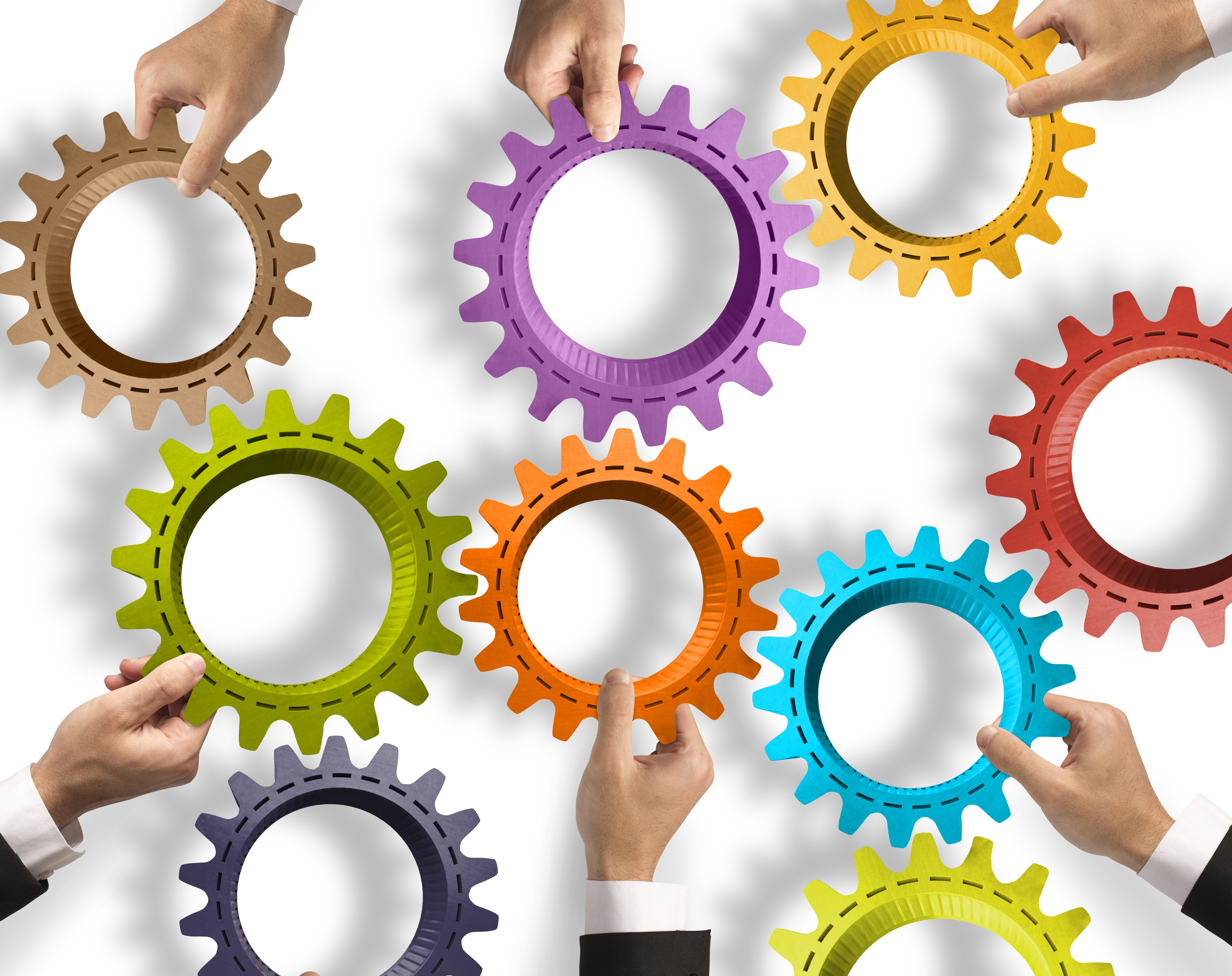 image of hands holding gears