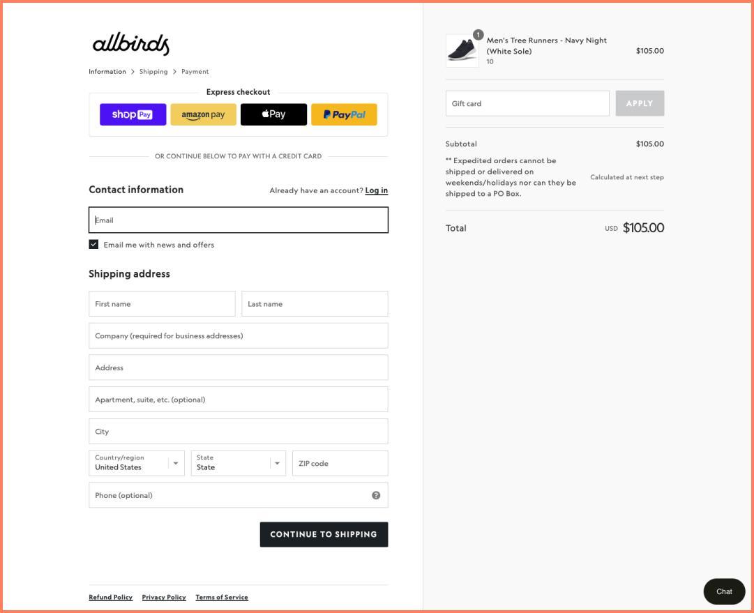 An example of a nice checkout page
